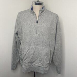 B Draddy Mens 1/4 Zip Golf Pullover Top XL Grey Long Sleeve Shirt Pocket